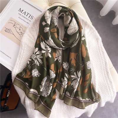 Chal Floral Elegante en Algodón y Lino - Image 15