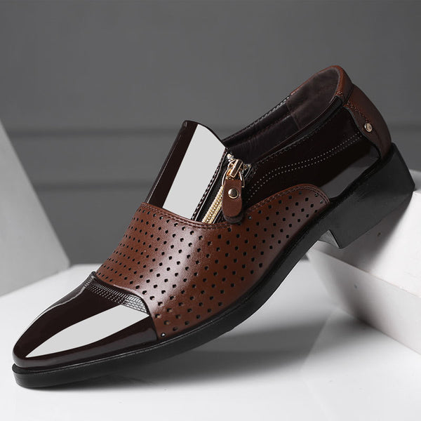 Zapatos de Cuero para Hombre Ejecutivos Transpirables con Diseño Perforado