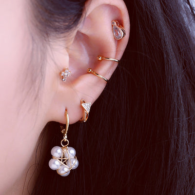 Aretes de Perla Artesanales Lujo Ligero Serie Océano - Clip Europeo Americano - Image 4