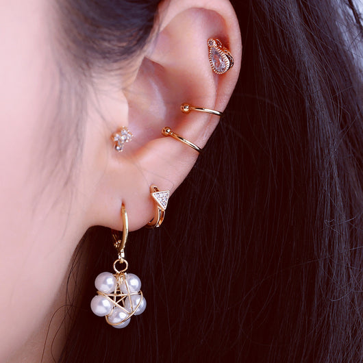 Aretes de Perla Artesanales Lujo Ligero Serie Océano - Clip Europeo Americano - Image 4
