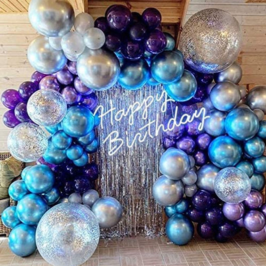 Cadena de Globos Metálicos Púrpura y Azul Estilo Instagram - Image 11