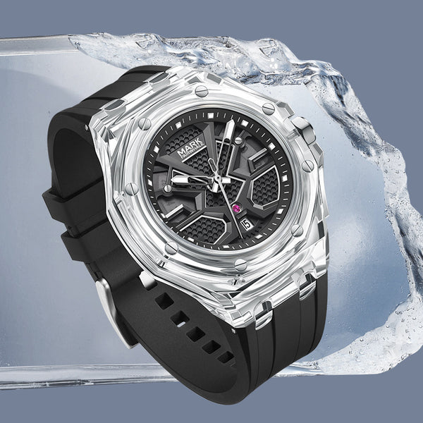 Reloj de Cuarzo Luminoso Transparente Resistente al Agua