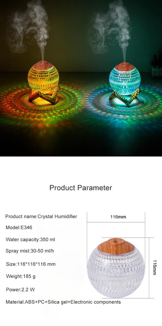 Humidificador Esfera de Cristal RGB con Luz LED Silencioso - Image 13