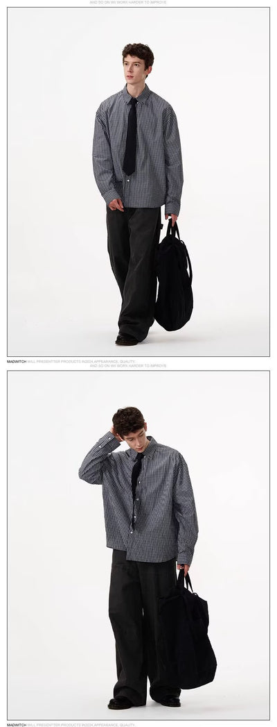 Camisa de Manga Larga a Cuadros para Hombre - Primavera y Otoño - Image 13