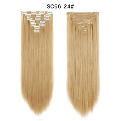 Set de Extensiones de Cabello con 16 Clips - Peluca de Fibra Sintética Premium - Image 17
