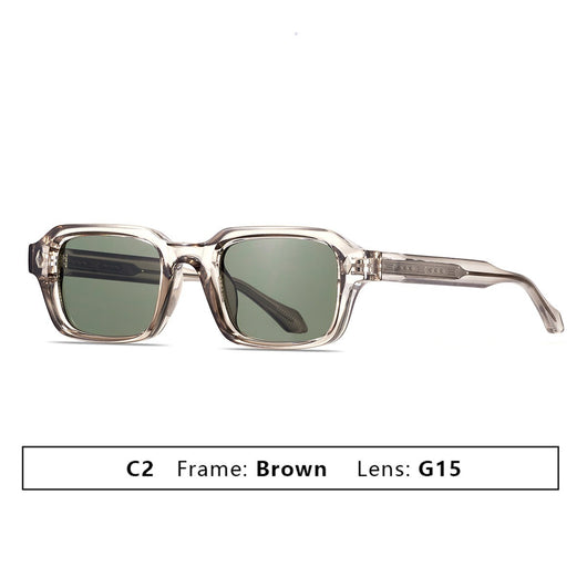 Black square-frame sunglasses with dark lenses and small silver diamond accents on the temples. - Image 4