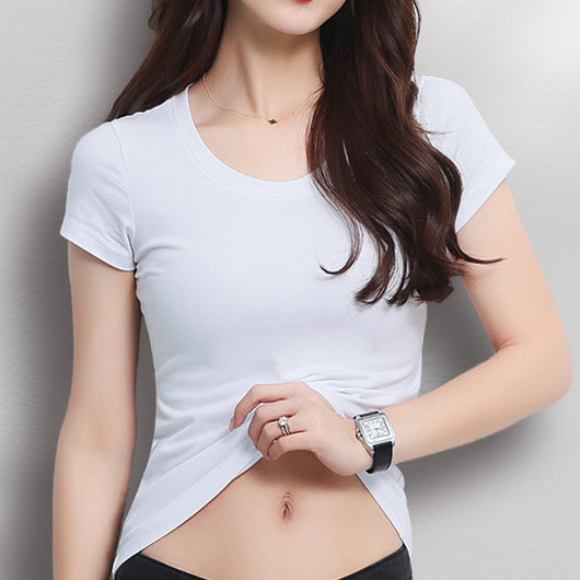 Playera Escotada de Manga Corta para Mujer