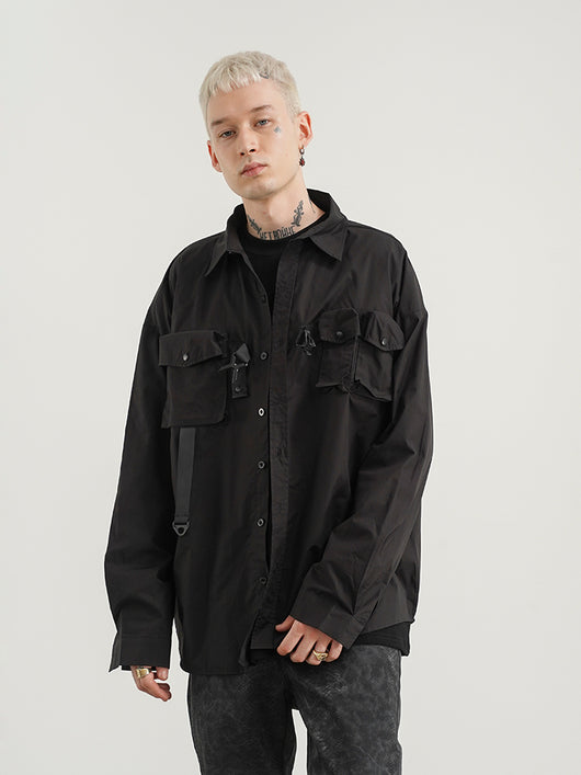 Chaqueta Camisera Suelta con Corte Tridimensional y Múltiples Bolsillos - Image 2
