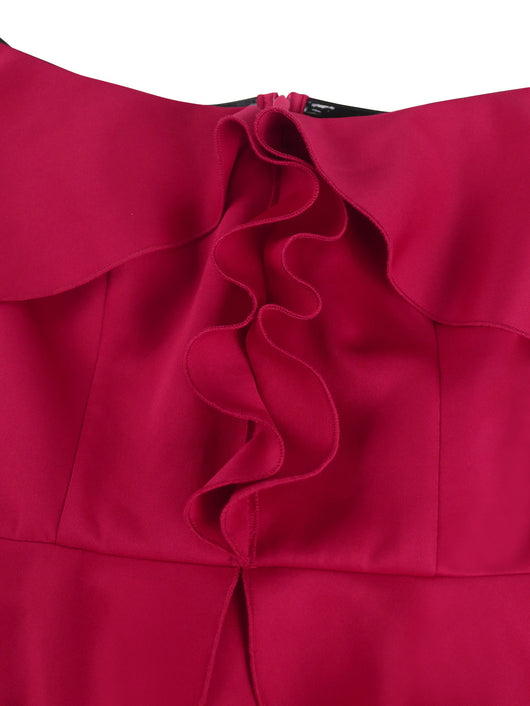 Vestido Fishtail Elegante con Volantes y Hombros Descubiertos - Image 12