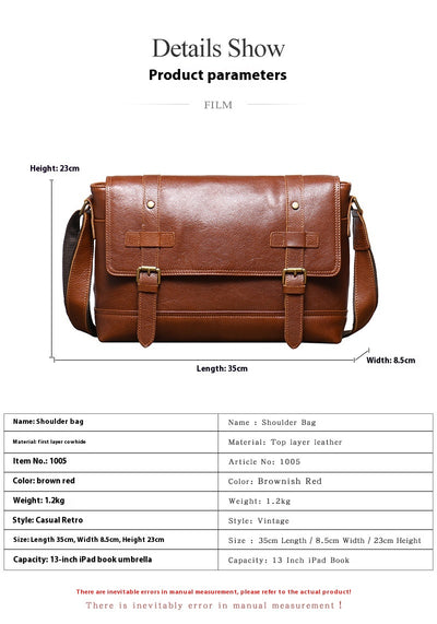 Bolsa de Cuero Vintage para Hombre - Gran Capacidad - Image 6