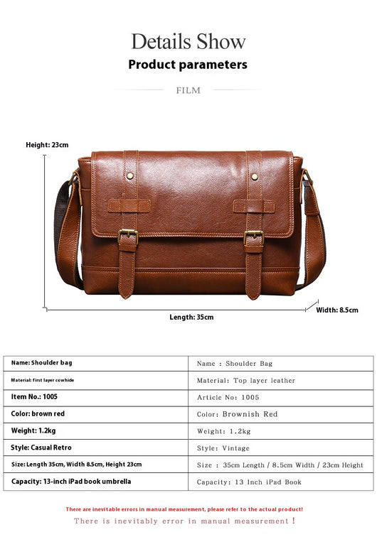 Bolsa de Cuero Vintage para Hombre - Gran Capacidad - Image 6