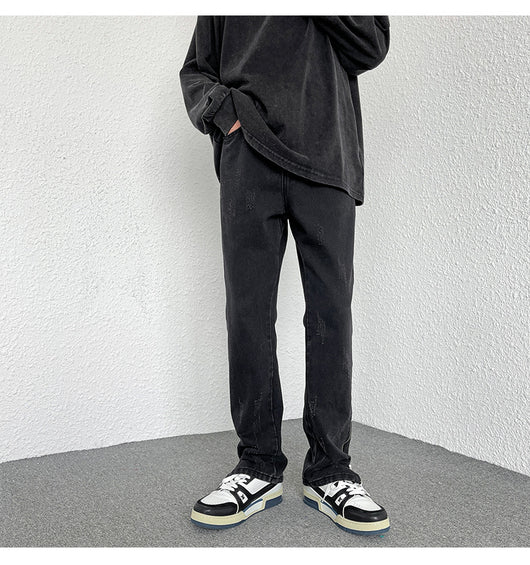 Jeans Rectos Holgados Estilo Hong Kong con Diseño de Cierre - Image 18