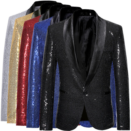 Blazer de Lentejuelas Hombre - Traje Elegante de Color Sólido