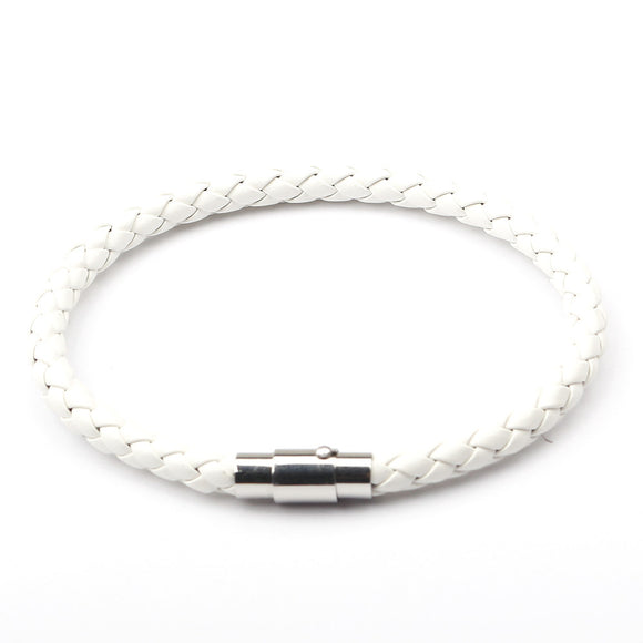Pulsera de Cuero Trenzado con Magnético para Hombre