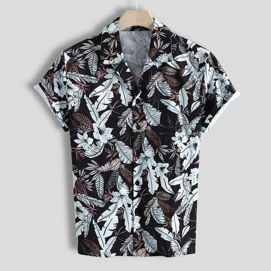 Camisa Manga Corta con Estampado de Hojas Pequeñas - Image 11