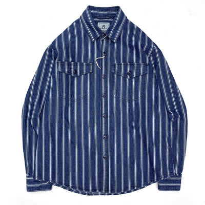 Camisa Denim Retro Japonesa de Algodón para Hombre - Image 10