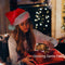 Gorro Navideño con Fibra Óptica Multicolor y Luces LED