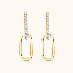 Aretes de Plata S925 Moissanita Doble Aro Diseño Luxury Nicho con Borla - Image 8