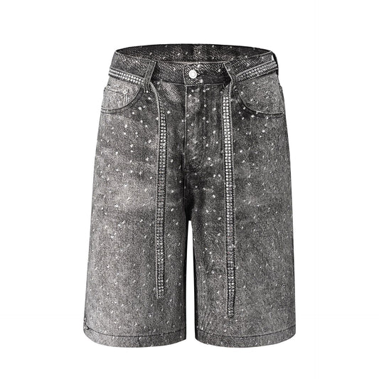 Shorts de Mezclilla con Cinturón Brillante Estilo Ins - Image 2