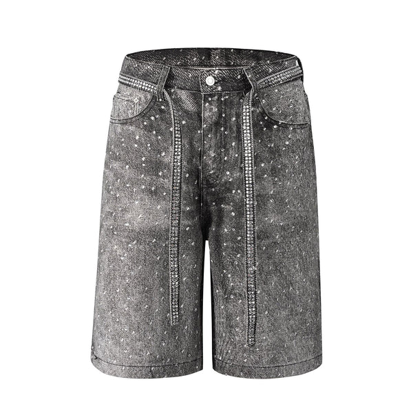Shorts de Mezclilla con Cinturón Brillante Estilo Ins