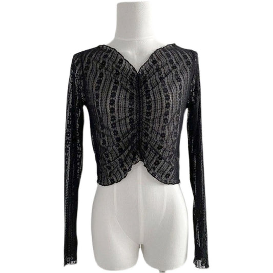 Blusa de Encaje Protección Solar - Manga Larga Fresca para Verano