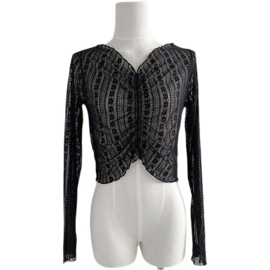 Blusa de Encaje Protección Solar - Manga Larga Fresca para Verano