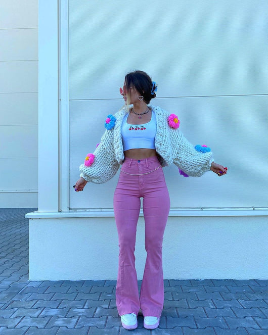 Pantalones Acampanados Retro Levantacaderas Slim para Mujer