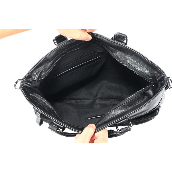 Bolso de Cuero PU para Hombre Estilo Business Casual con Múltiples Compartimentos