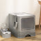 Arenero Plegable con Doble Puerta para Gatos