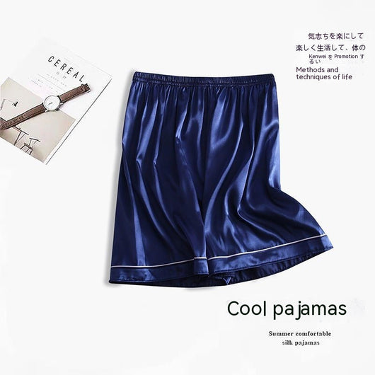 Pantalones Cortos Pijama Hombre Talla Grande Seda Hielo Ultrafino