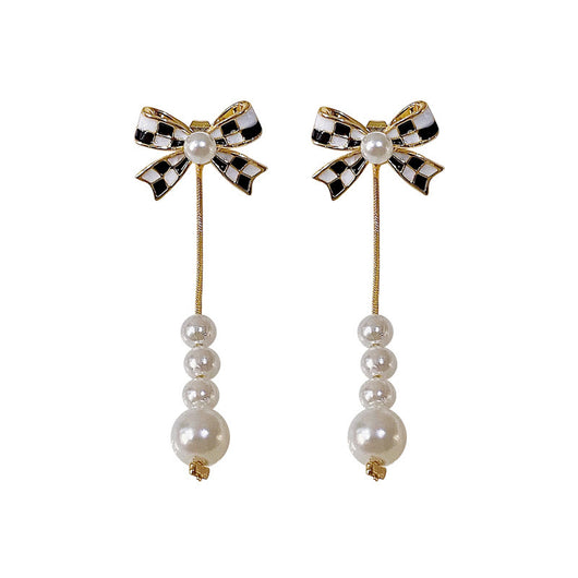 Aretes de Perla con Moño Elegante para Mujer - Image 4