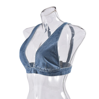 Top Denim Lavado Sexy con Cierre Posterior - Image 13