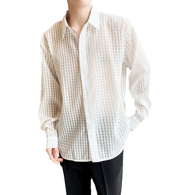 Camisa Cuadrillé Blanca con Drapeado Suelto - Image 5