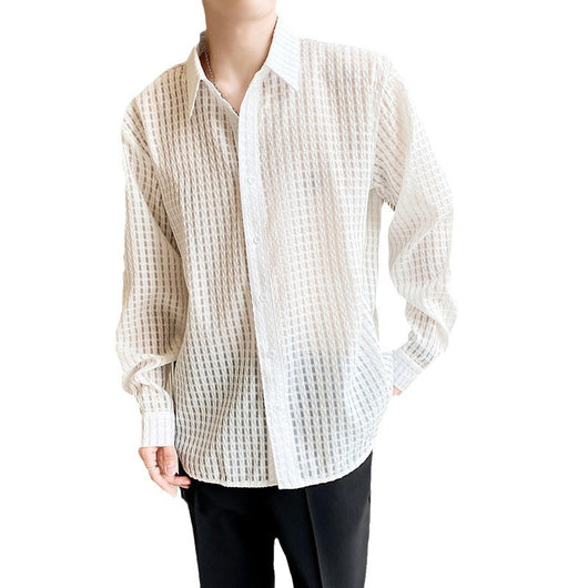 Camisa Cuadrillé Blanca con Drapeado Suelto - Image 5