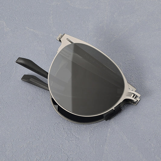 Gafas de Sol Vintage Plegables para Hombre en Acero Inoxidable - Image 2