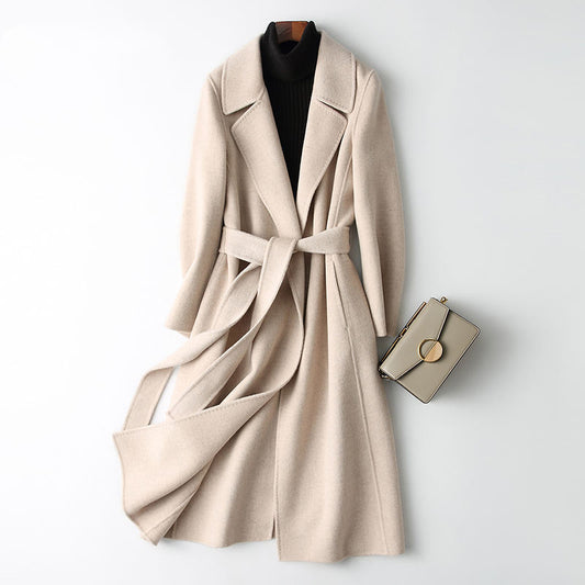 Abrigo de Lana Entallado Largo Mujer - Corte Slim Elegante