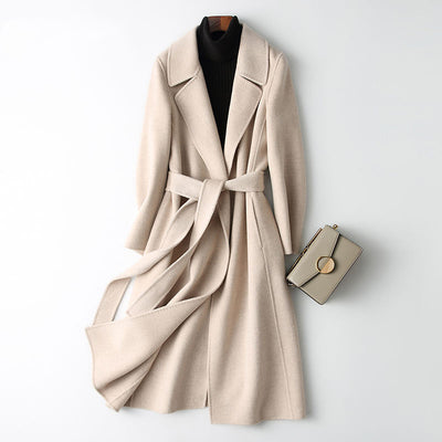 Abrigo de Lana Entallado Largo Mujer - Corte Slim Elegante
