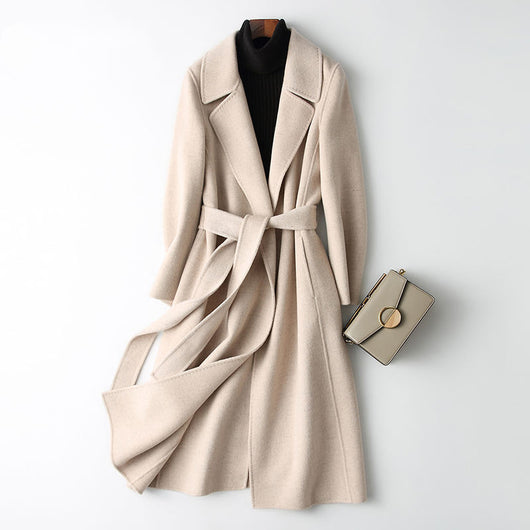 Abrigo de Lana Entallado Largo Mujer - Corte Slim Elegante
