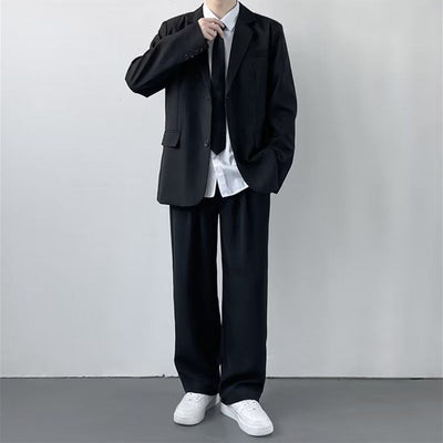 Saco Ejecutivo Talla Grande Hombre Estilo Universitario Primavera Otoño