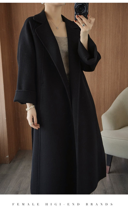 Abrigo Reversible de Cachemira para Mujer - Largo Suelto Oversize - Image 23