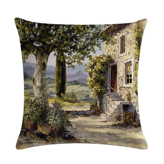 Funda de Almohada Lino Paisajes Rurales - Colección Pintura al Óleo - Image 9