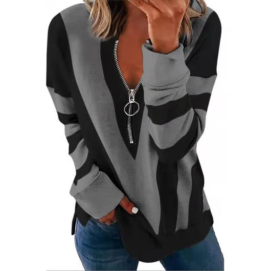 Sudadera Personalizada con Cierre V-Neck de Manga Larga - Image 6