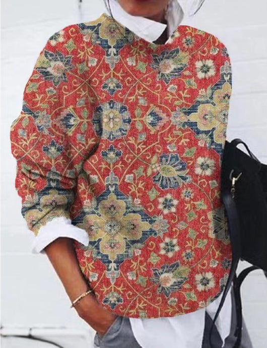 Blusa Suelta Estampado Floral Manga Larga para Mujer - Image 11