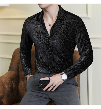 Camisa Slim Fit Brillante para Hombre - Estilo Personalidad - Image 26
