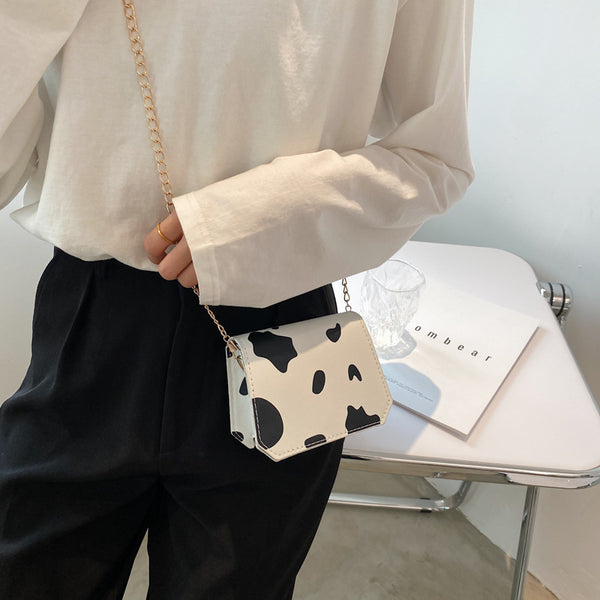 Bolso Bandolera con Estampado de Vaca Cartoon