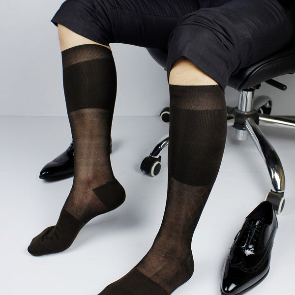 Calcetines de Seda para Hombre - Tubo Alto Ultrafino