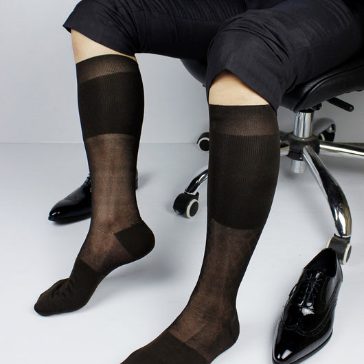 Calcetines de Seda para Hombre - Tubo Alto Ultrafino