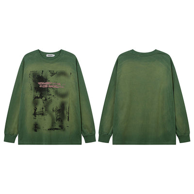 Camiseta Vintage Tie-Dye Desgastada de Manga Larga - Image 5