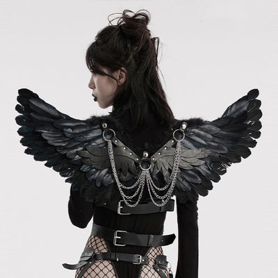 Alas de Pluma con Arnés Estilo Punk para Halloween - Image 6