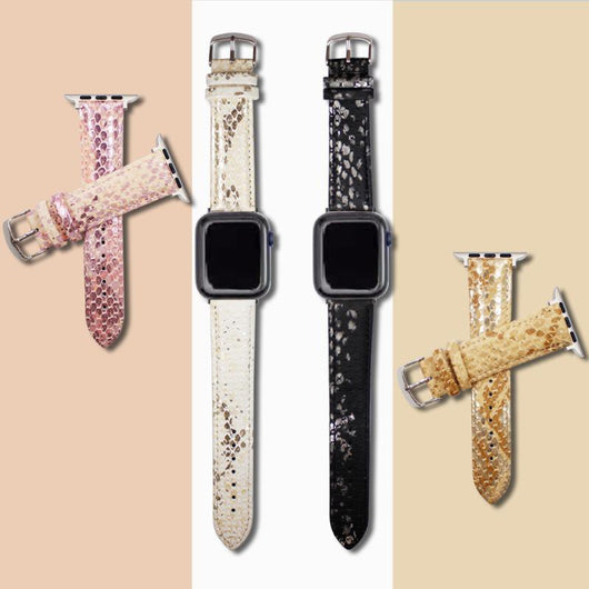 Correa de Cuero Estampado Leopardo para Apple Watch Series 3, 4, 5, 6 y SE